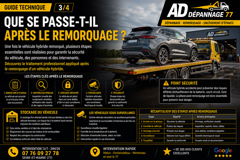 après le remorquage véhicule hybride