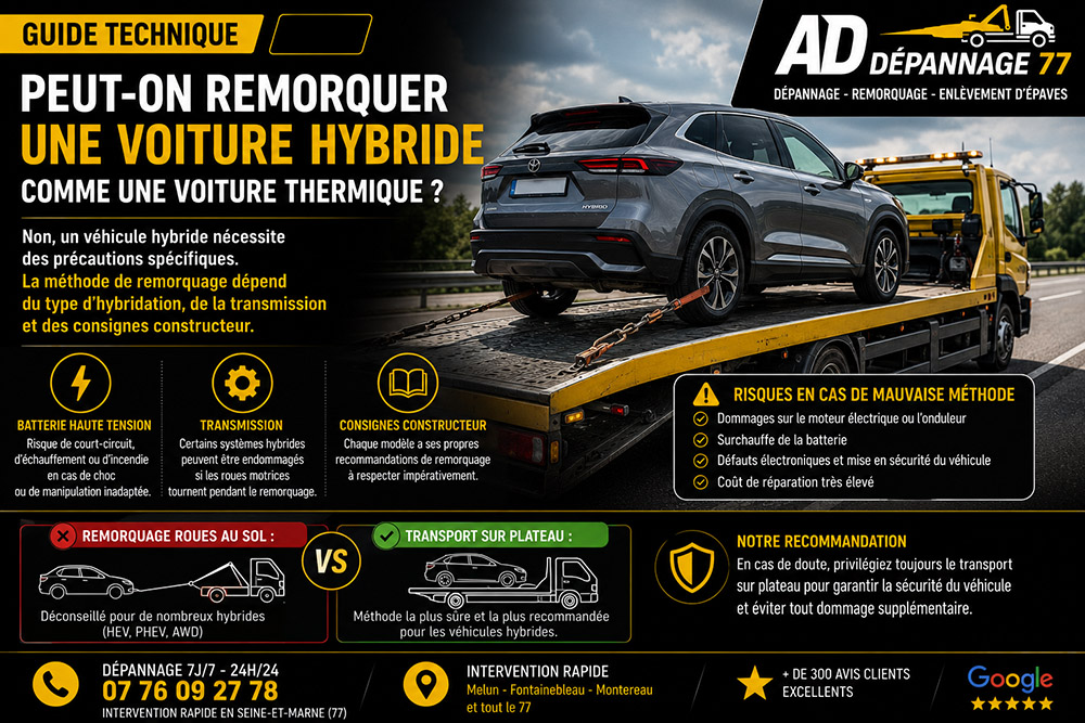 remorquage véhicule hybride