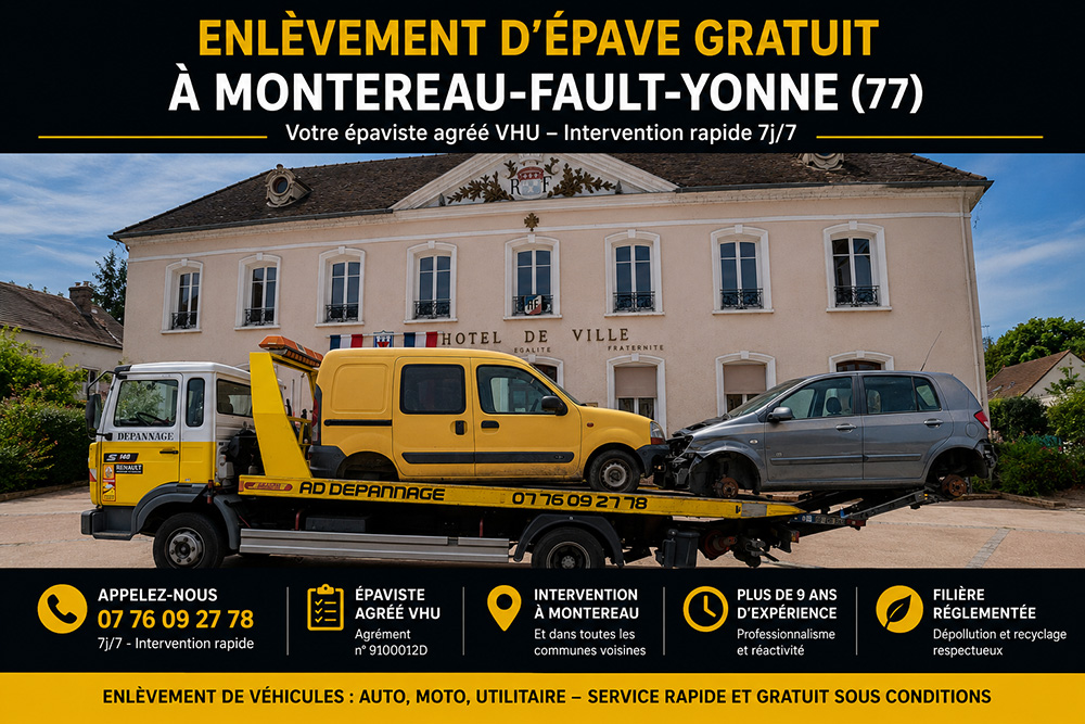 enlèvement épave Montereau-Fault-Yonne 77