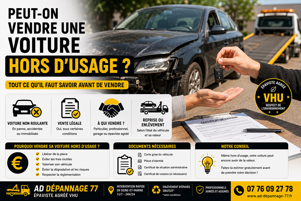 vendre voiture hors d'usage