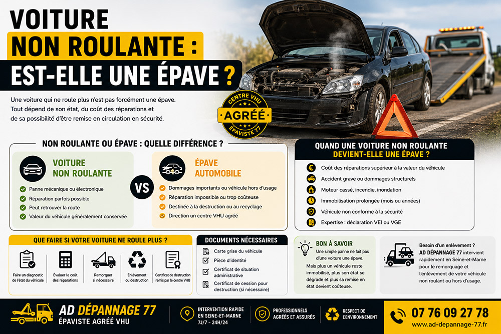 voiture non roulante épave