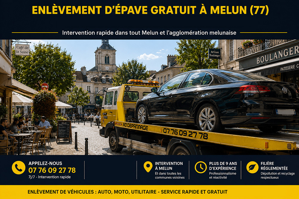 enlèvement épave à Melun 77