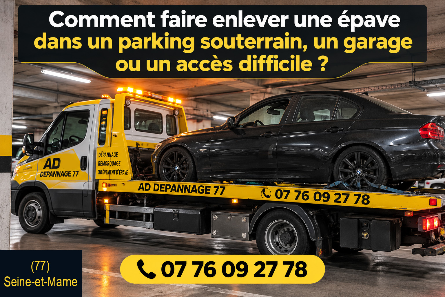 enlèvement épave véhicule accès difficile