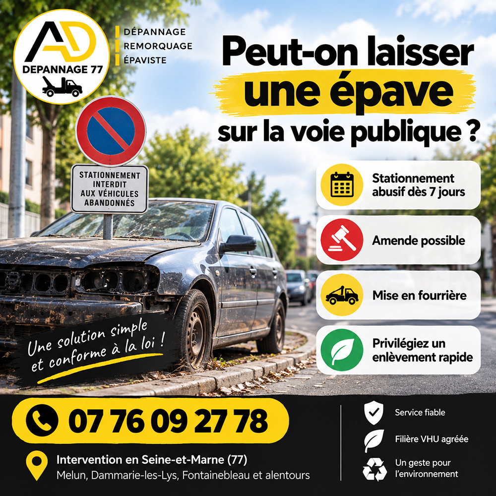 épave sur la voie publique